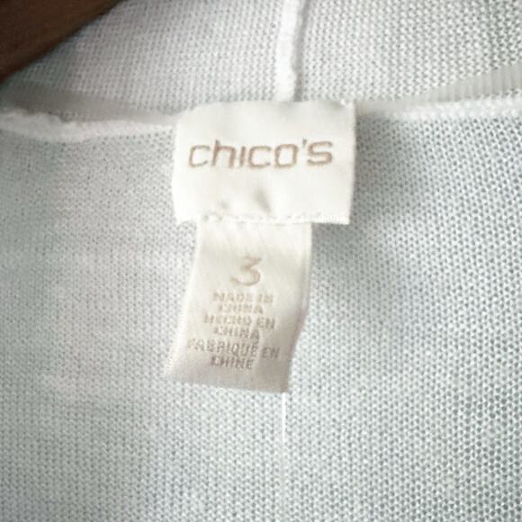Chico's Size 3 Abigail Lightweight White Shrug Sweater‎ Women's Size XL NEW - Picture 5 of 8